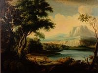 5241304: D. Buson, Italianate Landscape, Oil on Canvas, 20th Century EL4QL