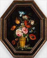 5241464: Dutch School, Floral Still Life, Oil on Board EL4QL