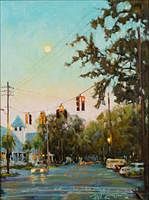 5227054: Perry Austin (American, 20th/21st Century), Moon
 over Frederica, Oil on Board EL4QL