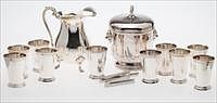5227064: 10 Silverplate Julep Cups, Pitcher and Ice Bucket EL4QQ