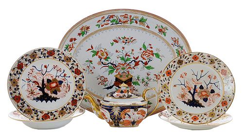 Six Pieces Imari English Porcelain