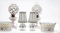 5226979: 2 Pairs of French Ceramic Lamps and a Pair of Ceramic
 Baskets, 19th Century and Later EL4QF