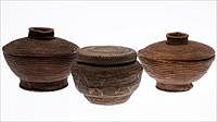 5227089: Three African Lidded Baskets EL4QA