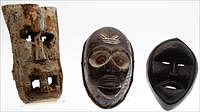 5226977: 3 African Style Carved Wood Masks EL4QA