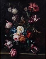5226896: Dutch School, Floral Still Life, Oil on Canvas EL4QL
