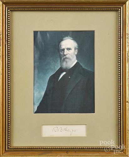 Rutherford B. Hays signature card, 3 1/4'' w.