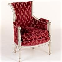 5226857: Directoire White Painted Upholstered Armchair, Late 18th Century EL4QJ