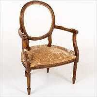 5241387: Louis XVI Style Open Beechwood Armchair, Un-upholstered EL4QJ