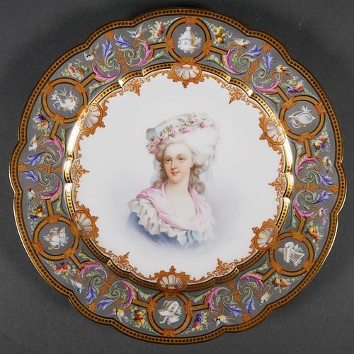 SEVRES Porcelain Handpainted Portrait Plate
