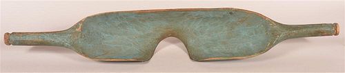 19th C. Wooden Ox or Goat Yoke w/ Blue Surface