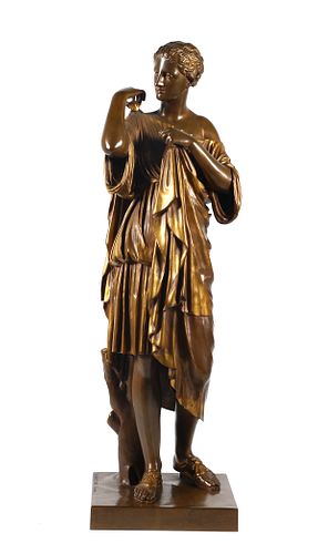 FERDINAND BARBEDIENNE Bronze, Diana of Gabii