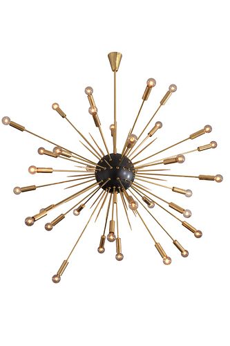 Contemporary Large Italian Black & Brass Sputnik