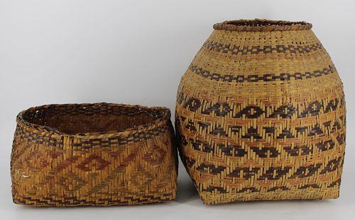 2 Cherokee Woven Baskets.