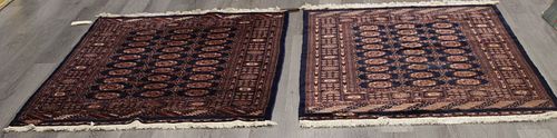 2 Vintage And Finely Hand Woven Bokhara Style