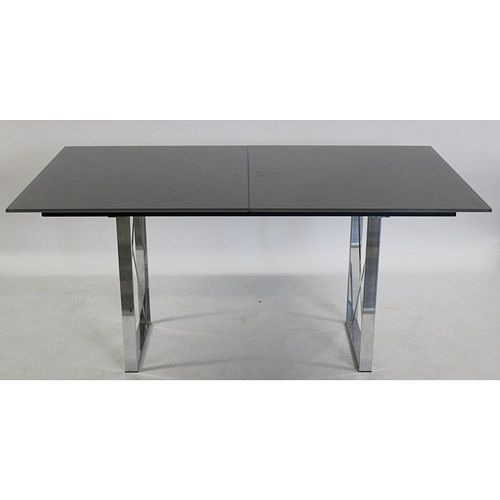 Contemporary Chrome Base Extension Table With