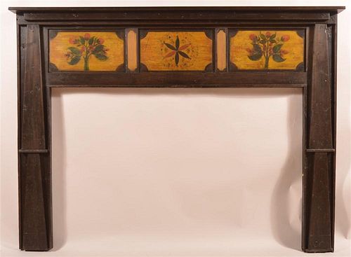 19th C. VA Paint Decorated Fireplace Mantle