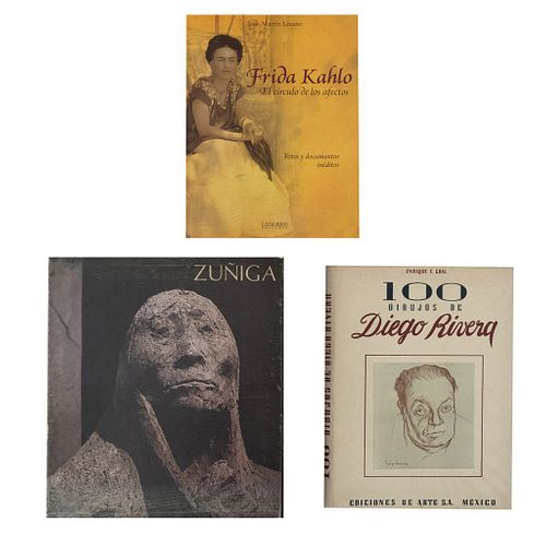Libros sobre Francisco Zuñiga, Diego Rivera, Frida Kahlo. Francisco Zuñiga / 100 Dibujos de Diego Rivera. Piezas: 3.