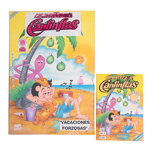 GARCIA-LÓPEZ. Cómic y arte de la portada del cómic original número 10 de "Las aventuras de Cantinflas". 1991 y 1992.