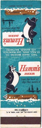 1959 Hamm's Beer MN-HAMM-33a, Log Rolling Bear, Saint Paul, Minnesota