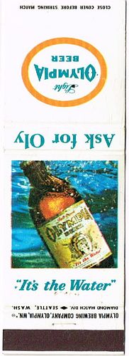 1961 Olympia Light Beer WA-OLY-8, Stubby bottle, Tumwater, Washington