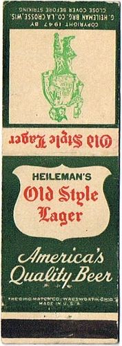 1947 Old Style Lager Beer WI-HEIL-16, La Crosse, Wisconsin