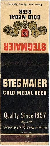 1953 Stegmaier Gold Medal Beer PA-STEGM-7, Factory Scene on reverse, Wilkes-Barre, Pennsylvania