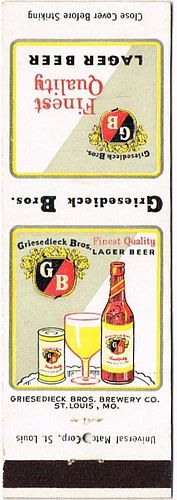 1955 Griesedieck Bros. Light Lager Beer MO-GRIE-19, Saint Louis, Missouri
