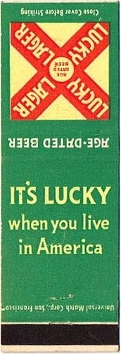 1953 Lucky Lager Beer CA-LUCKY-2, One of the world's finest beers, San Francisco, California