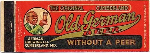 1933 Old German Beer MD-GER-1, Cumberland, Maryland