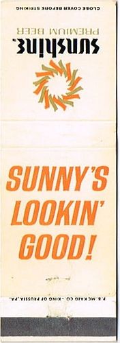 1963 Sunshine Premium Beer PA-SUNS-1, Reading, Pennsylvania