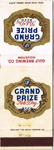 1951 Grand Prize Pale Dry Beer TX-GULF-8, Houston, Texas