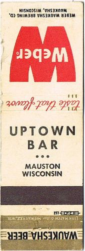 1958 Weber Beer WI-WEBER-5, Uptown bar Mauston Wisconsin