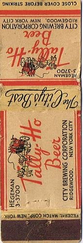 1933 Tally Ho Beer   NY-CITY-1, New York (Ridgewood), New York