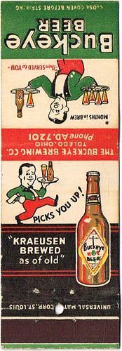1937 Buckeye Beer OH-BUCKEYE-5, Buckey Waiter with two trays., Toledo, Ohio