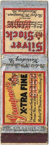 1935 Graupner's X-Tra Fine/Silver Stock Lager Beer PA-GRAUP-2, Harrisburg, Pennsylvania