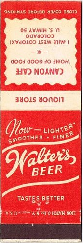 1946 Walter's Beer CO-WAL-6, Canyon CafÃ© Cotopaxi Colorado