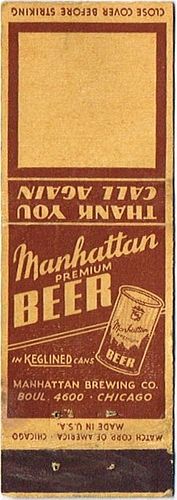 1941 Manhattan Premium Beer IL-MAN-2, Chicago, Illinois