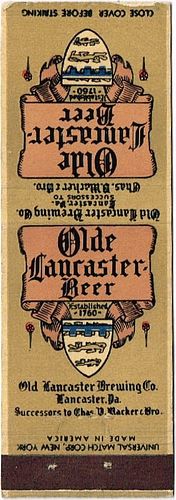 1937 Olde Lancaster Beer PA-OLAN-3, Lancaster, Pennsylvania