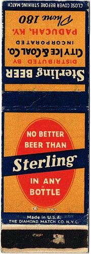 1939 Sterling Beer IN-STERL-3, City Ice and Coal Co. Paducah Kentucky