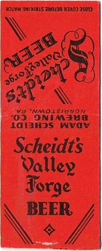 1933 Scheidt's Valley Forge Beer PA-SCHEIDT-7, Norristown, Pennsylvania