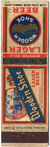 1933 Wooden Shoe Lager Beer 121mm long OH-STAR-2, Minster, Ohio