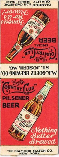 1933 Country Club Special Beer MO-GOETZ-2, St. Joseph, Missouri