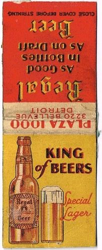 1934 Regal Special Lager Beer MI-REGAL-2, As Good In Bottles As On Draft, Detroit, Michigan