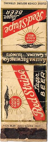 1934 Red Stripe Lager Beer   IL-GAL-1, Galena, Illinois