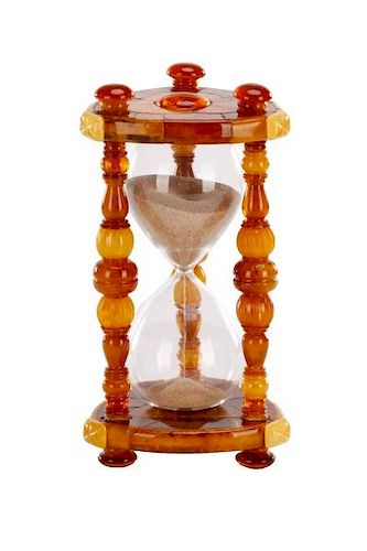 Rare German Carved Amber Hourglass