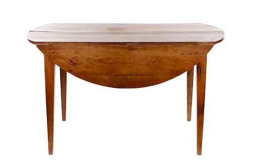 French Country Fruitwood Drop Leaf Dining Table