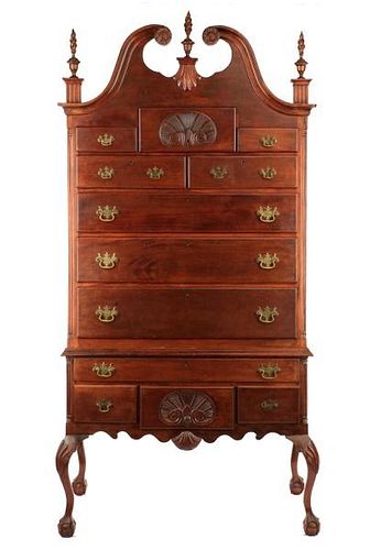 American Chippendale Style Mahogany Highboy