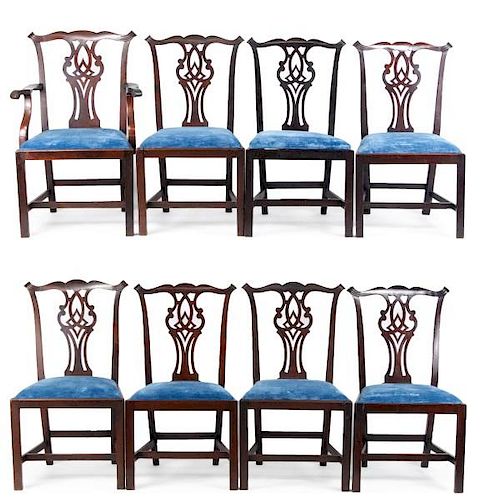 Set of 8 Chippendale Style Mahogany Chairs