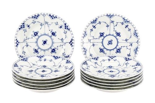 Set of 12 Royal Copenhagen Salad Plates