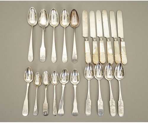 FIVE COIN SILVER SPOONS